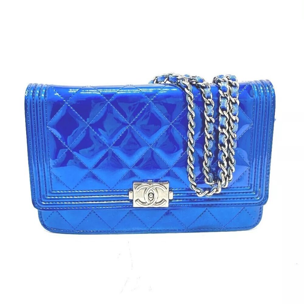 CHANEL Boy chanel Chain wallet Shoulder Bag Patent Leather